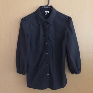 Old Navy Black Button Down Long Sleeve Shirt M